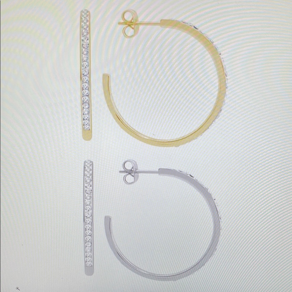 Elegant Gold and Silver Hoop Earrings